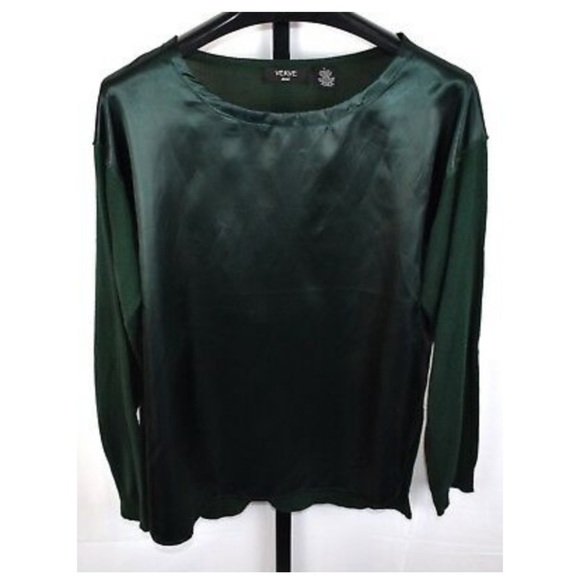 VERVE Dark Green Sweater with Silky Front - Picture 1 of 6